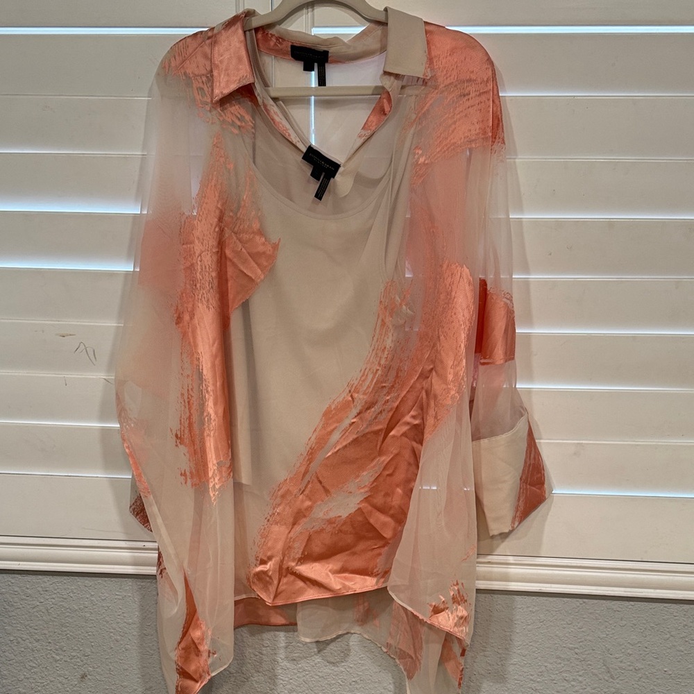 Donna Karan Peach and Cream Top